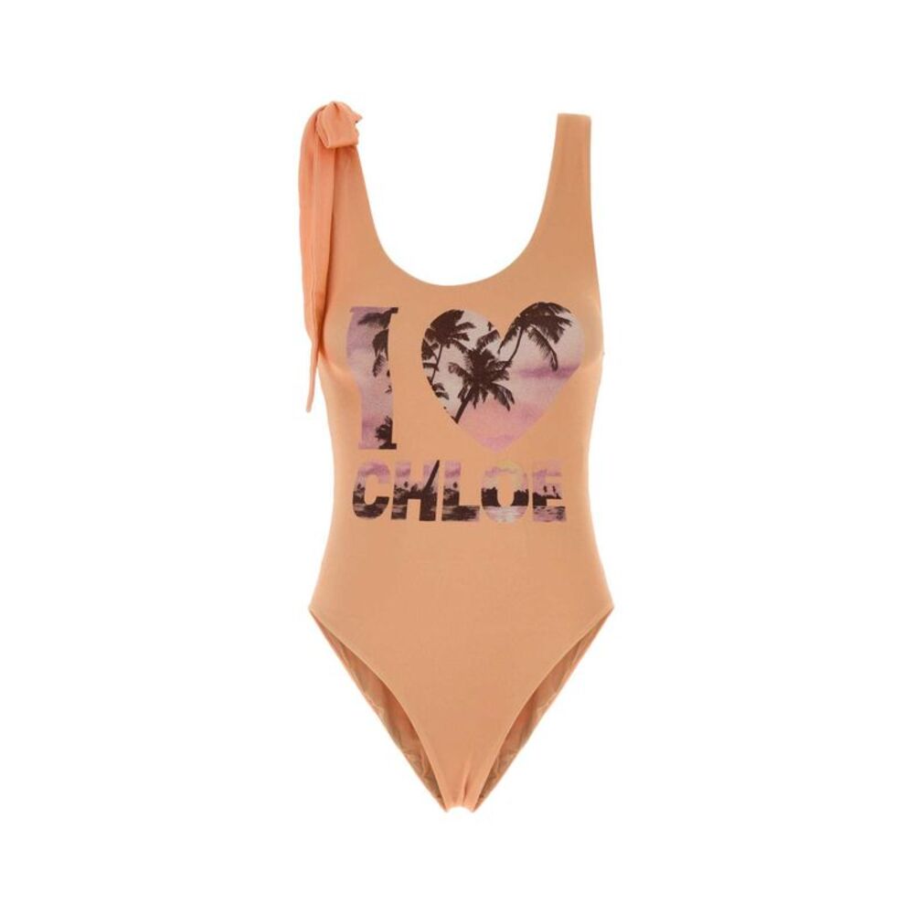 Chloe Women Salmon Pink Stretch Nylon Swimsuit